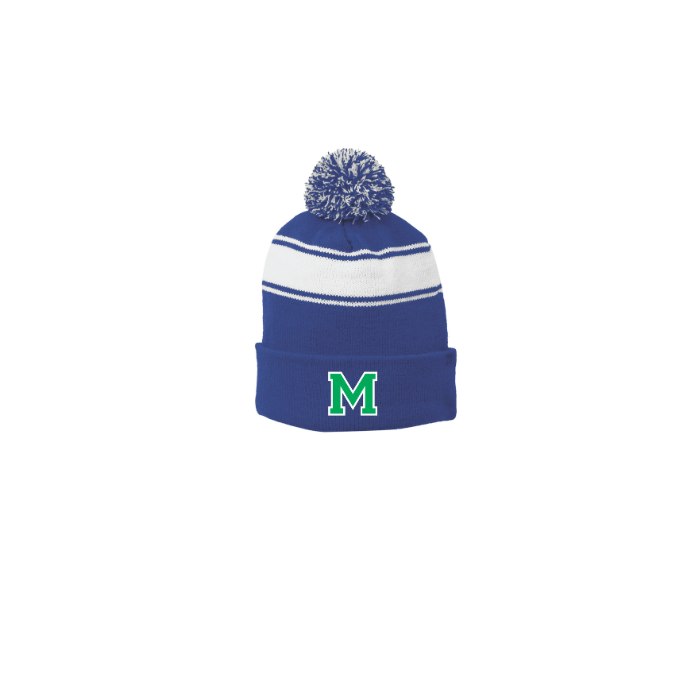 Sport-Tek Stripe Pom Pom Beanie