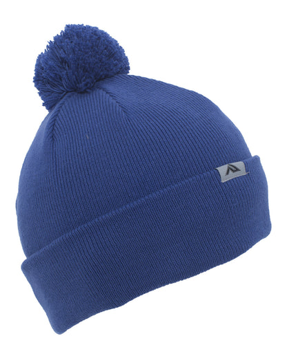 Pacific Headwear Knit Fold-Over Pom-Pom Beanie