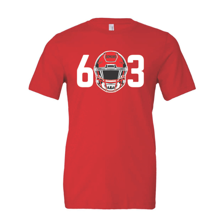 Short Sleeve T-Shirt - Derry Demons 603 Football Design
