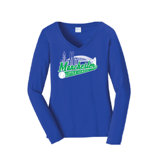 Port & Company Ladies Long Sleeve Fan Favorite V-Neck Tee